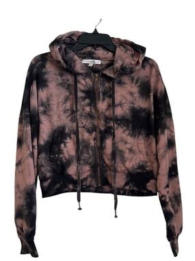 Young Fabulous & Broke - Tie-Dye Zip-Up Hoodie Jacket - Black and Mauve